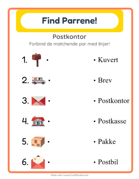 Forbind ord og billede – Postkontor