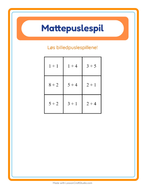 Forhåndsvisning af Matematikpuslespil-arbejdsark med Grøntsager til 1. klasse