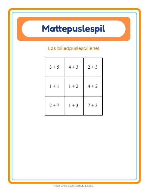 Forhåndsvisning af Matematikpuslespil-arbejdsark med Træer til 1. klasse