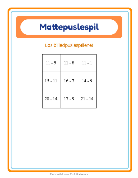 Talpuslespil – Klasseværelse