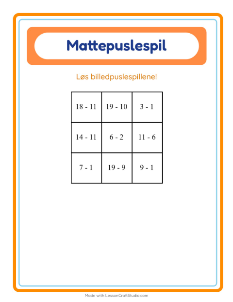 Talpuslespil – Værktøj