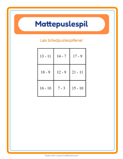 Matematikpuslespil