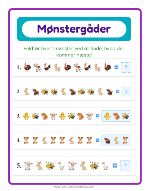 Mønstre – Bondegårdsdyr