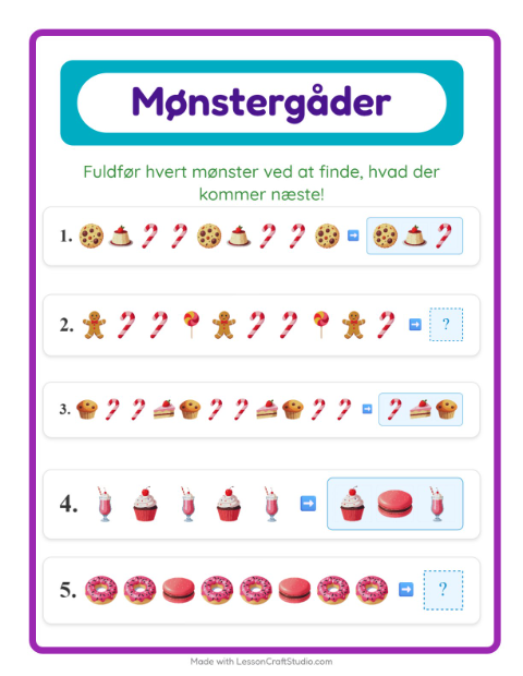 Mønstre – Desserter og slik