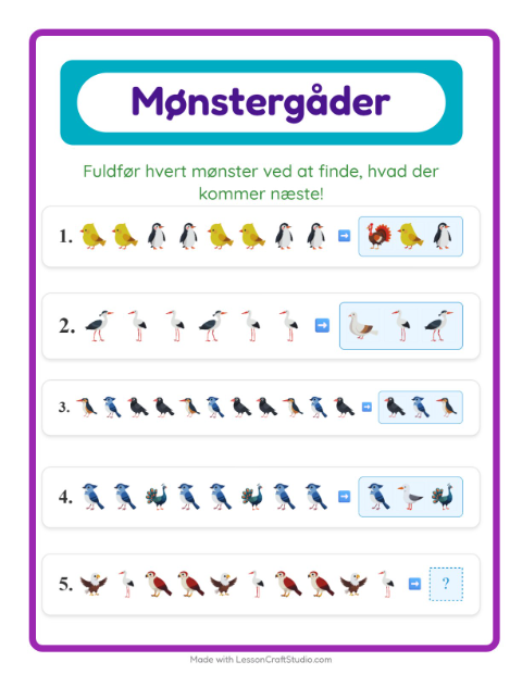 Mønstre – Fugle 2