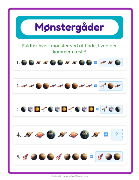 Mønstre – Rummet