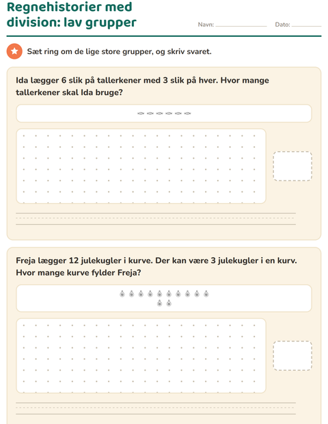 Forhåndsvisning af Regnehistorier-arbejdsark med Jul S/H til 3. klasse