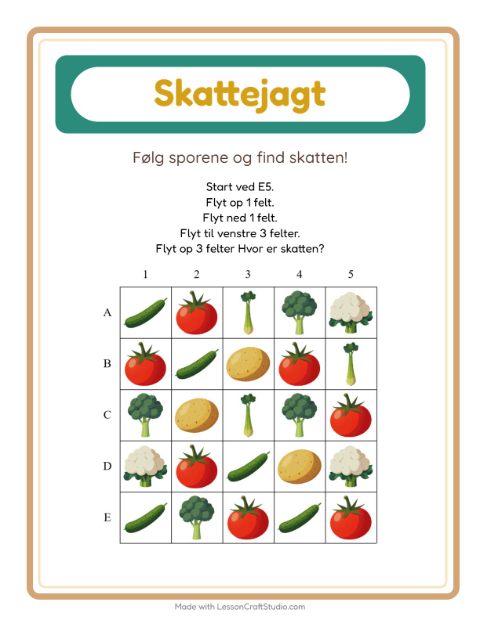 Skattejagt med pile – Grøntsager