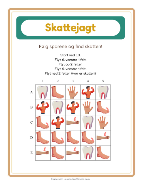 Skattejagt med pile – Kropsdele