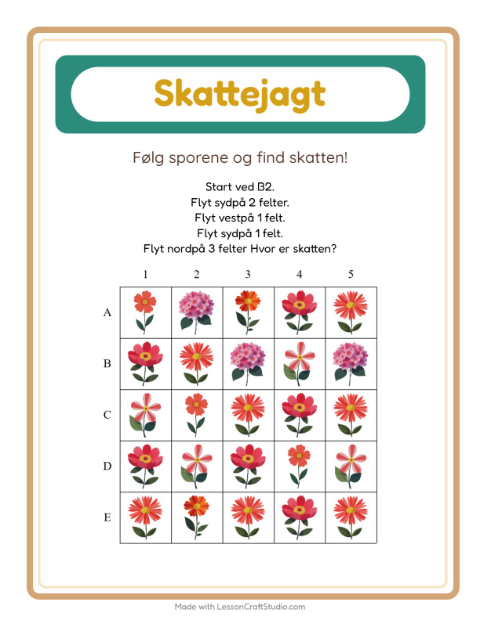 Skattejagt med kompas – Blomster