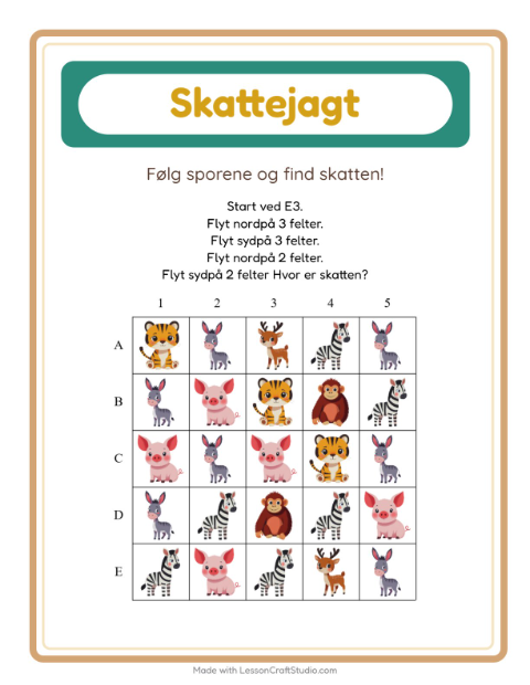 Skattejagt med kompas – Dyr