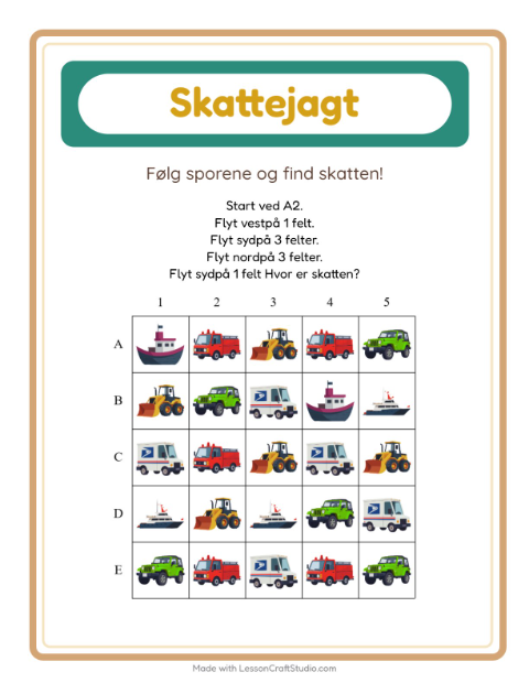 Skattejagt med kompas – Køretøjer