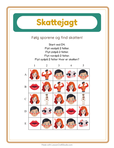 Skattejagt med kompas – Kropsdele