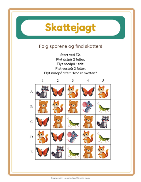Skattejagt med kompas – Skovdyr