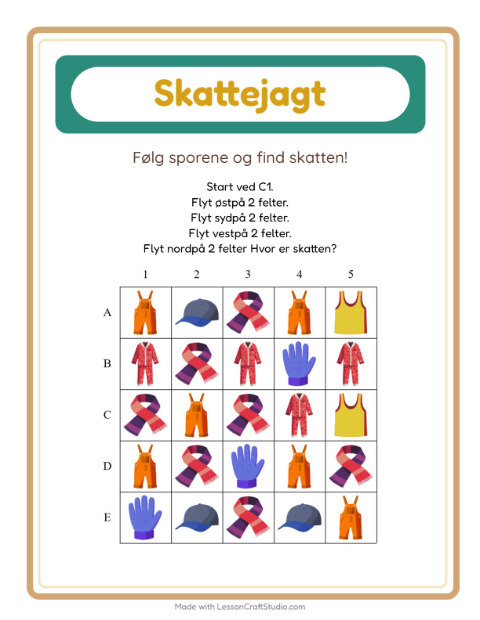 Skattejagt med kompas – Tøj