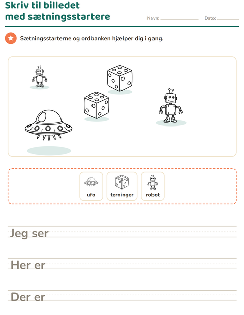 Forhåndsvisning af Skriv til billedet-arbejdsark med Legetøj SH 2 til 2. klasse