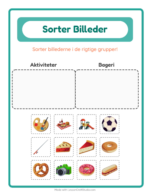 Sortér billederne: Aktiviteter og Bageri
