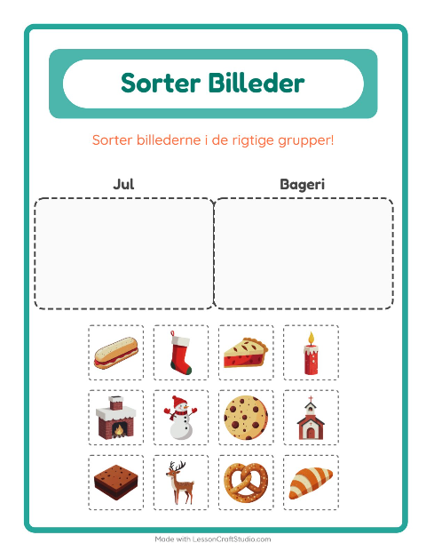 Sortér billederne: Jul og Bageri