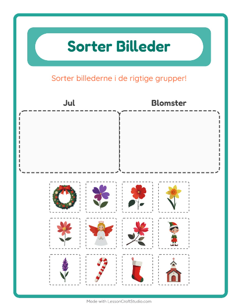 Sortér billederne: Jul og Blomster