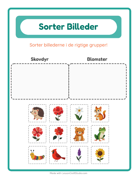 Sortér billederne: Skovdyr og Blomster
