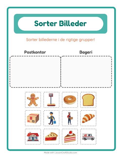 Sortér billederne: Postkontor og Bageri