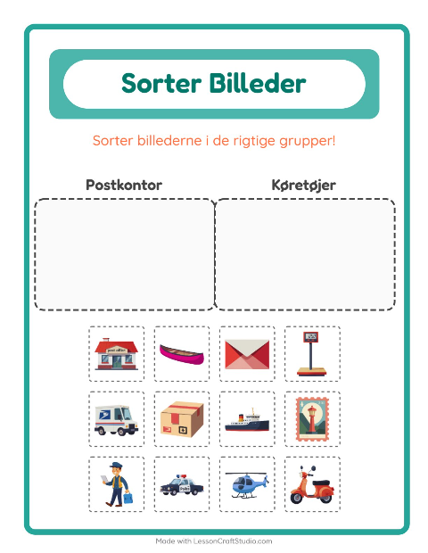 Sortér billederne: Postkontor og Køretøjer