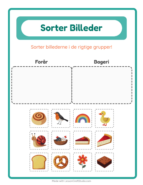 Sortér billederne: Forår og Bageri