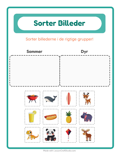 Sortér billederne: Sommer og Dyr