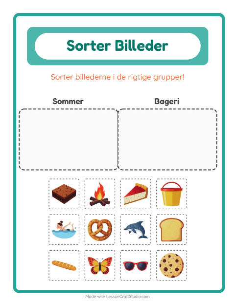 Sortér billederne: Sommer og Bageri