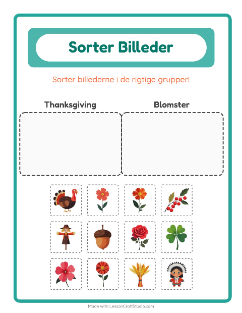 Sortér billederne: Thanksgiving og Blomster