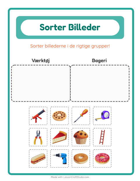 Sortér billederne: Værktøj og Bageri
