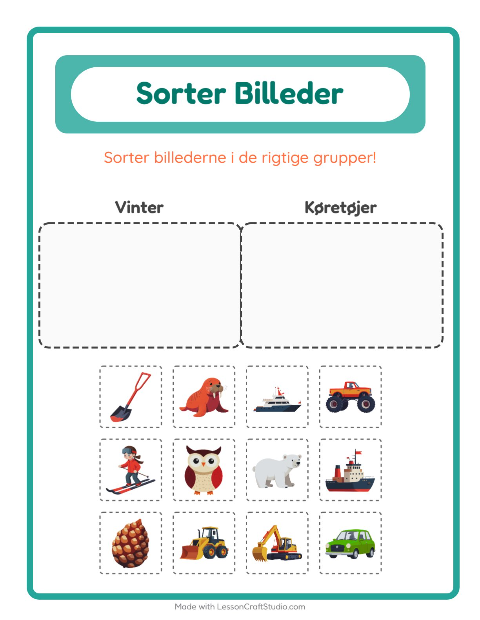 Sortér billederne: Vinter og Køretøjer