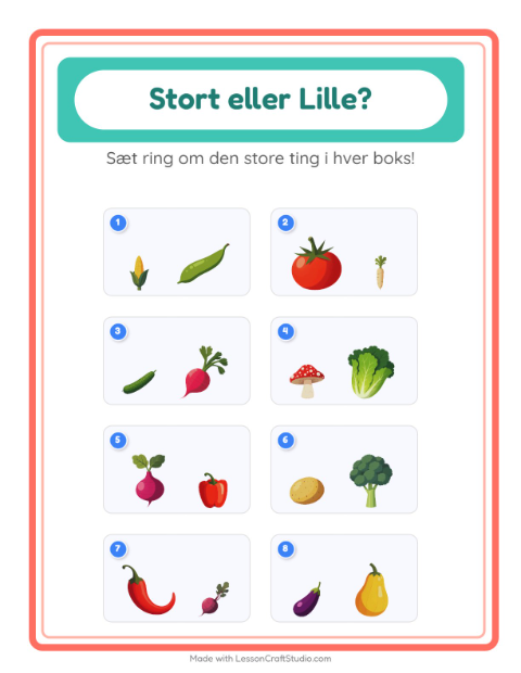 Størst og mindst – Grøntsager