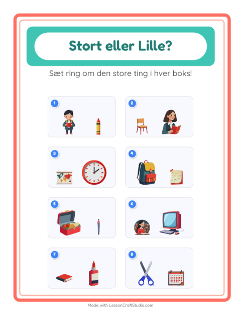 Størst og mindst – Klasseværelse