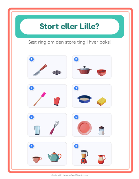 Størst og mindst – Køkkenredskaber