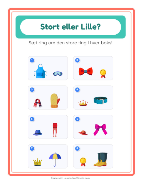 Størst og mindst – Tilbehør