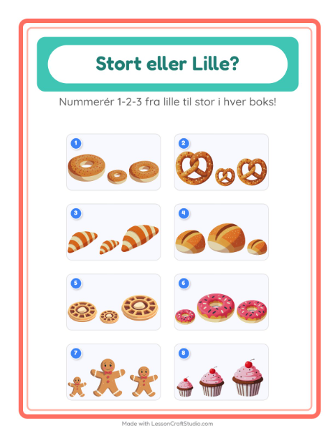 Sortér efter størrelse – Bageri