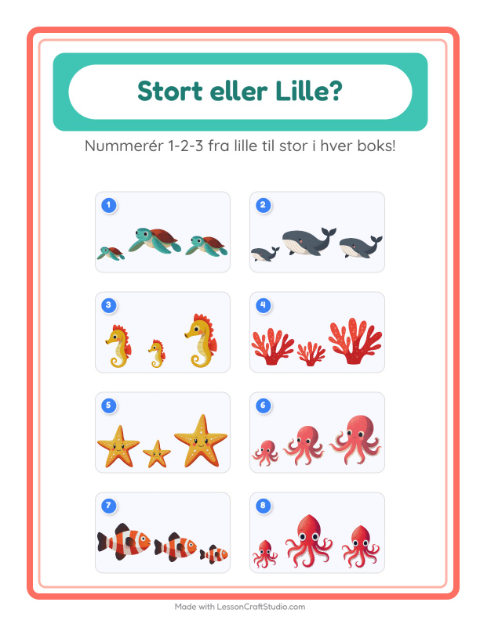 Sortér efter størrelse – Havliv