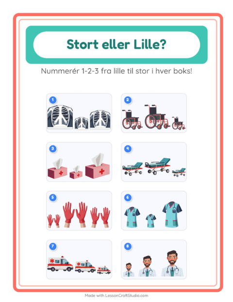 Sortér efter størrelse – Hospital