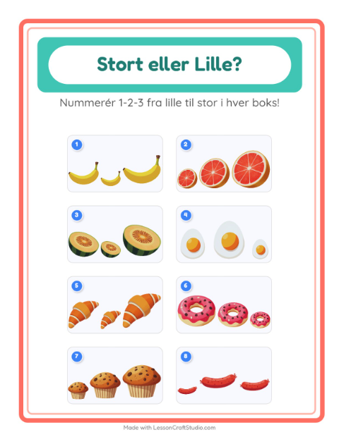Sortér efter størrelse – Morgenmad