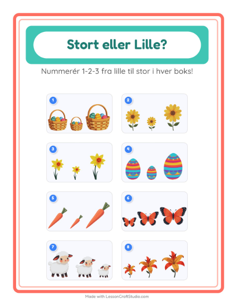 Sortér efter størrelse – Påske