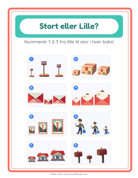 Sortér efter størrelse – Postkontor