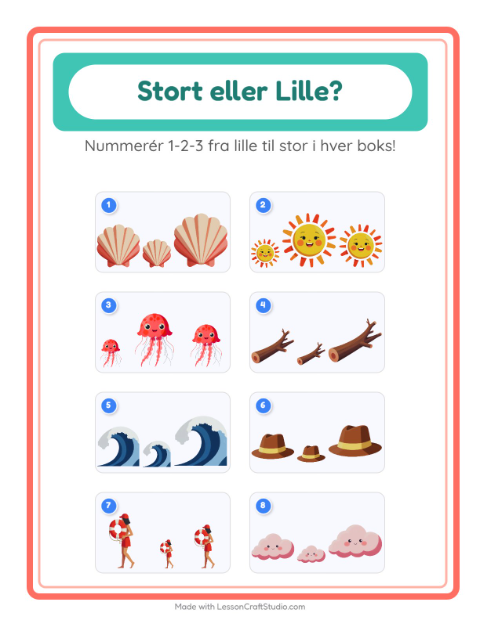 Sortér efter størrelse – Strand