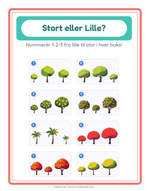 Sortér efter størrelse – Træer