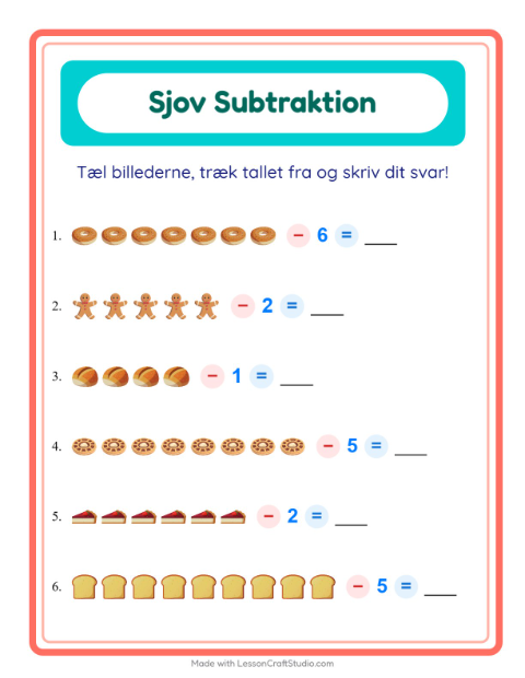 Minusopgaver – Bageri