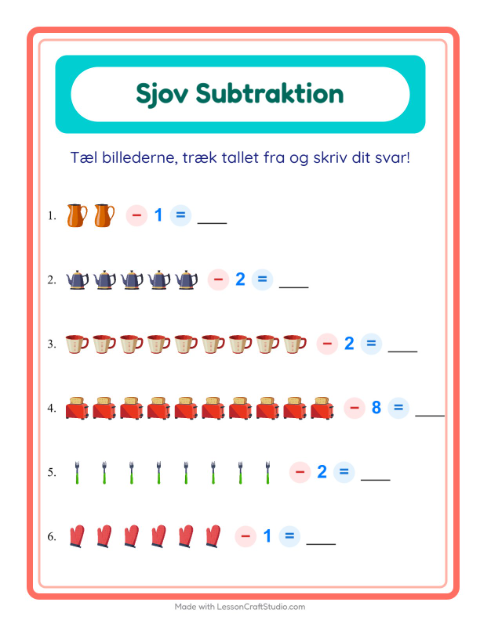 Minusopgaver – Køkkenredskaber