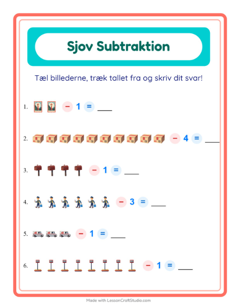 Minusopgaver – Postkontor