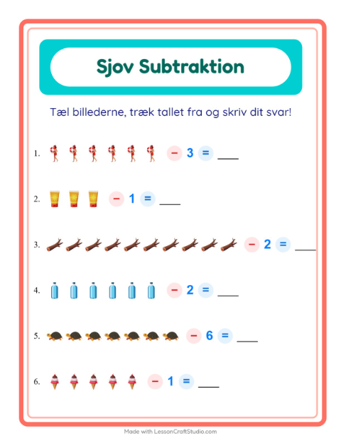 Minusopgaver – Strand