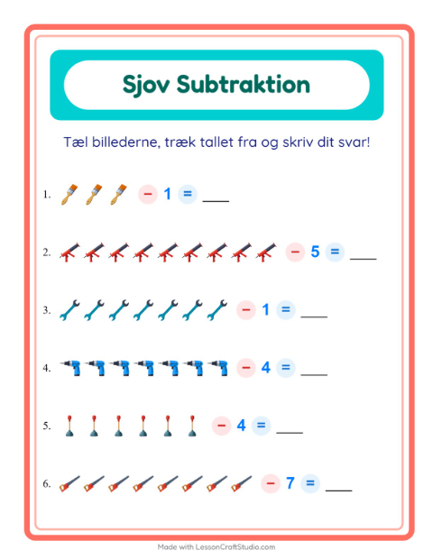 Minusopgaver – Værktøj