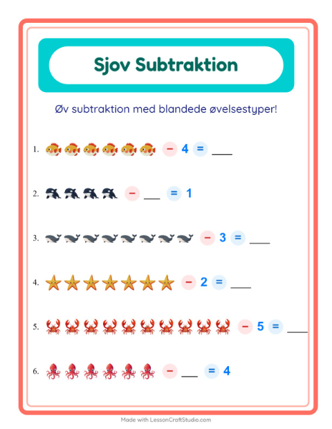 Minusopgaver – Havliv